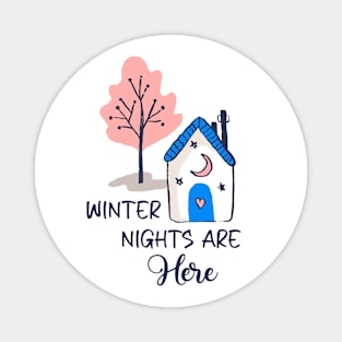 Winter Cottage Scene Magnet